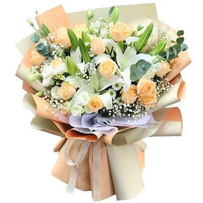 黔西南19朵香槟玫瑰百合，你是我的真爱